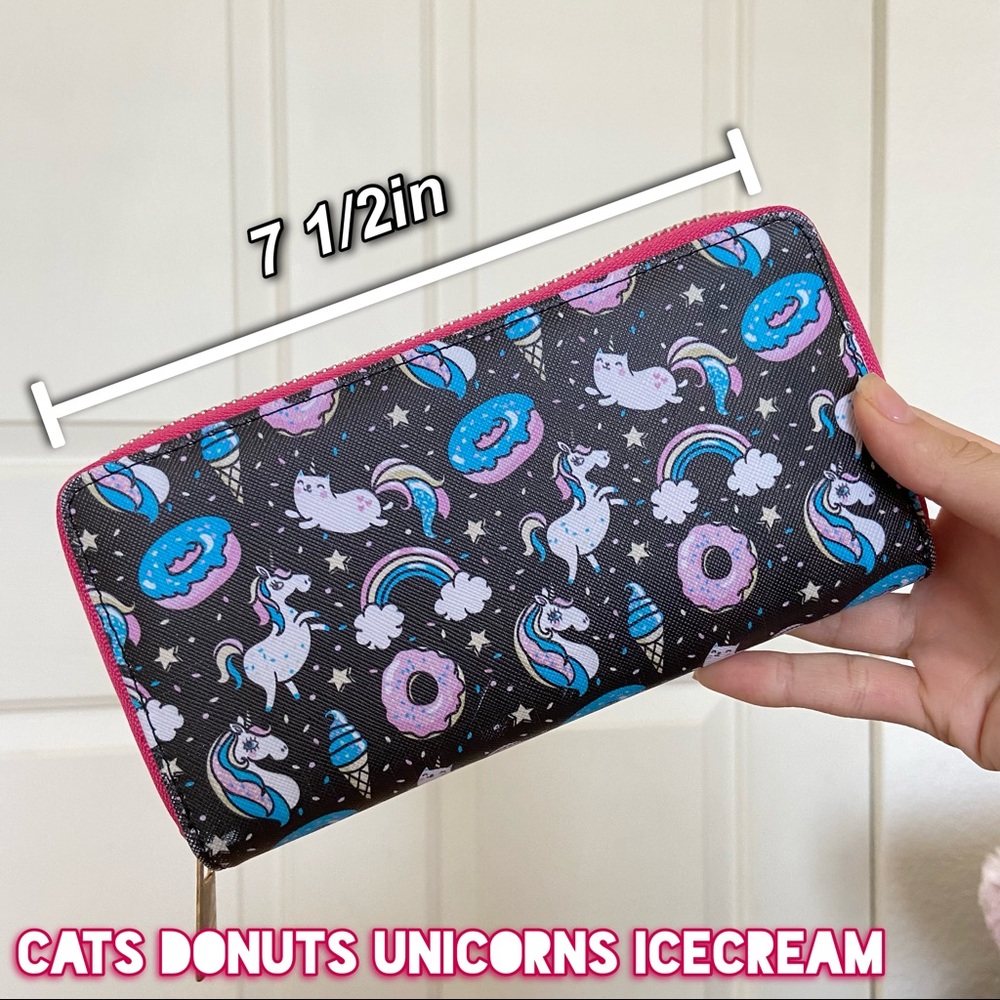 Cute Cats, Unicorns, Donuts, And IceCream Wallet